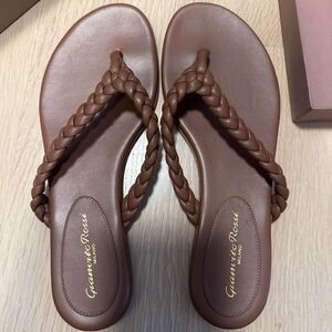 Gianvito Rossi leather braid thong sandals